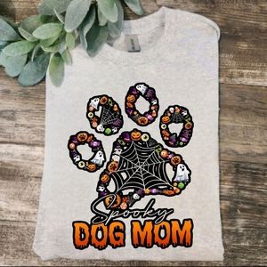 Dog mom shirt Halloween popular dog mama
